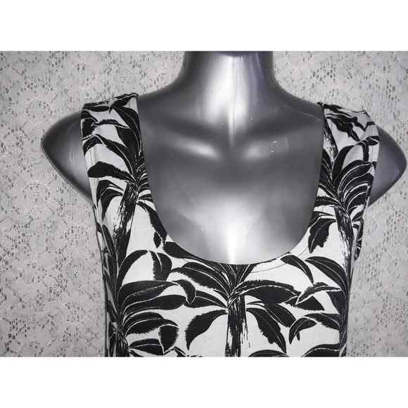 See By Chloe Sz 8 Dress Black  and White Palm Tree Shift EUC - Picture 2 of 10